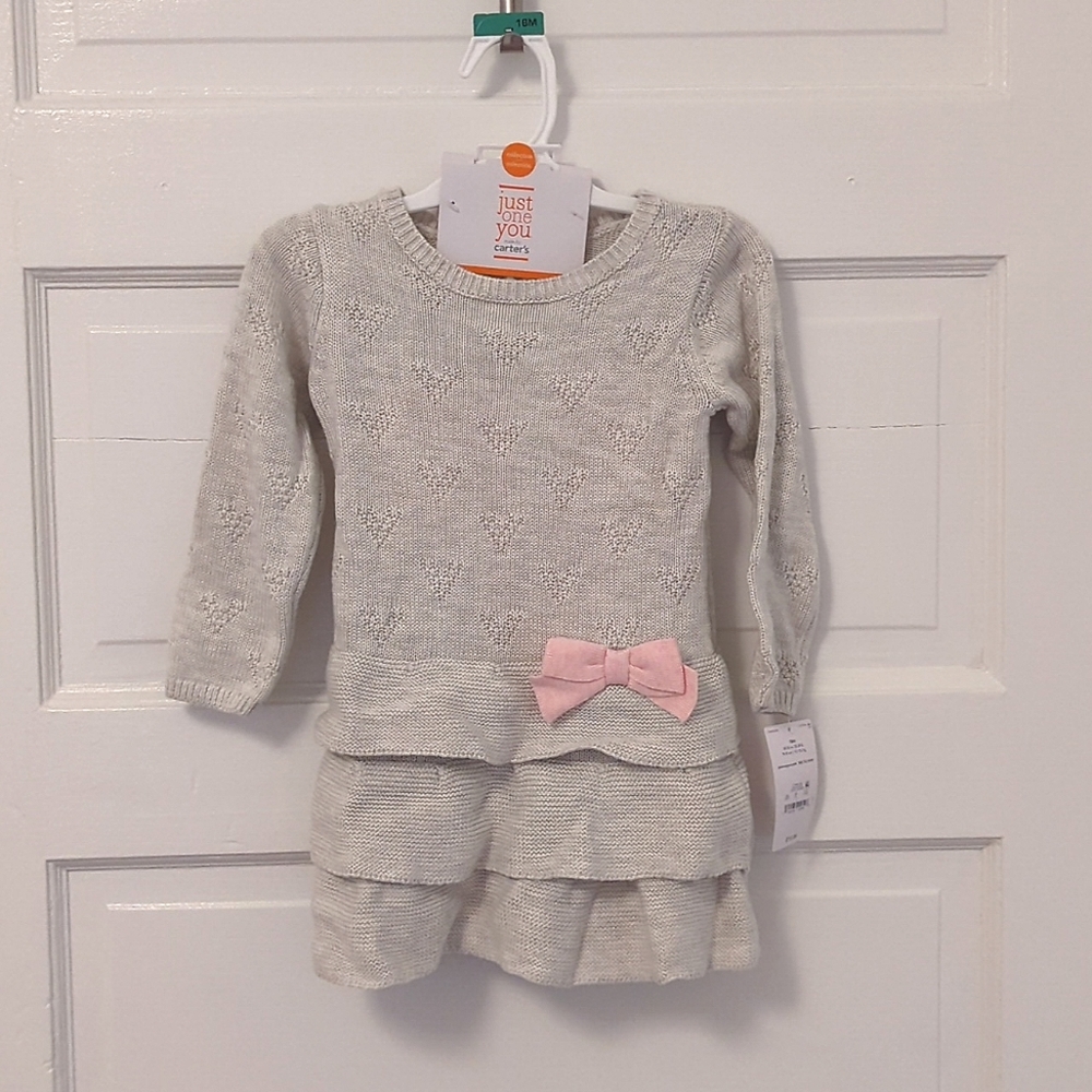 NWT Carter's 18m girls sweater dress & bloomers with small discoloration on rear